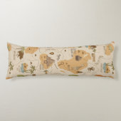 Kid's Personalized Safari Map ID1269 Lichaamskussen (Voorkant)