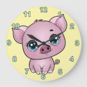 Kids Piglet Wall Clock Grote Klok (Voorkant)