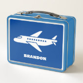 Kids Plane Boys Blue Custom Name (Voorkant)