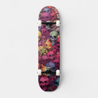 Kids Rainbow Skuls Skateboard Par Claire Firley