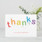 Kids Rainbow Type Bedankkaart (Staand voorkant)