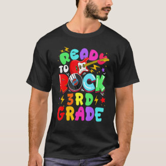 Kids Ready To Rock 3rd Grade Guitar Back To School T-shirt