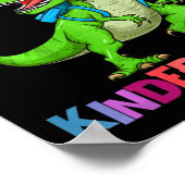 Kids Roaring Into Kindergarten Dinosaur T Rex Back Poster (Hoek)