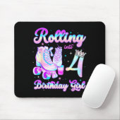 Kids Rolling Into 4 Roller Skating 4th Birthday Gi Muismat (Met muis)