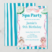 Kids Spa Party Birthday Kaart (Voorkant / Achterkant)