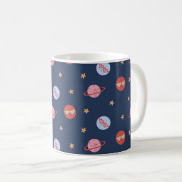 Kids Space Mini Pattern with Planets & Stars Koffiemok