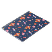 Kids Space Pattern with Rockets & Planets Notitieboek (Linkerzijde)