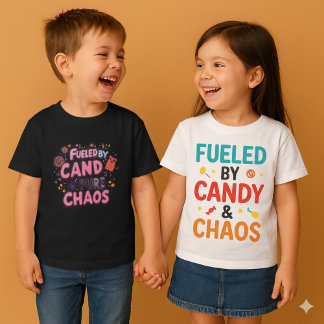 Kids Sugar Powered Tee | Fueled by Candy & Chaos T-shirt