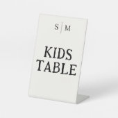 Kids Table White Wedding Reclamebord Met Voetstuk (Voorkant)