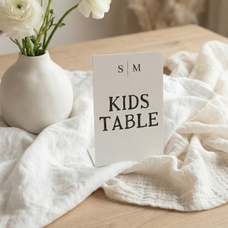 Kids Table White Wedding Reclamebord Met Voetstuk