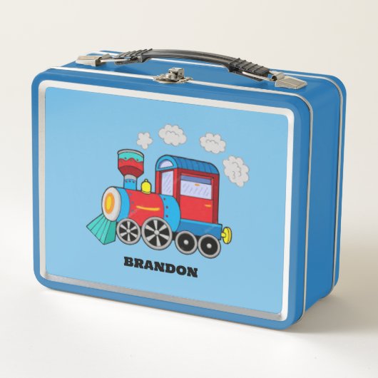 Kids Train Boys Blue Custom Name (Voorkant)