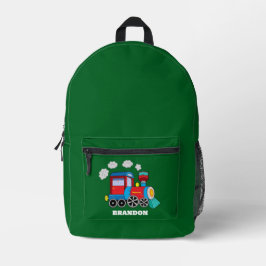 Kids Train Boys Blue Custom Name Bedrukte Rugzak