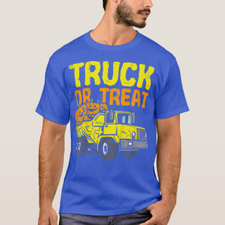 Kids Truck Or Treat Pumpkins Toddler Boys Hallowee T-shirt