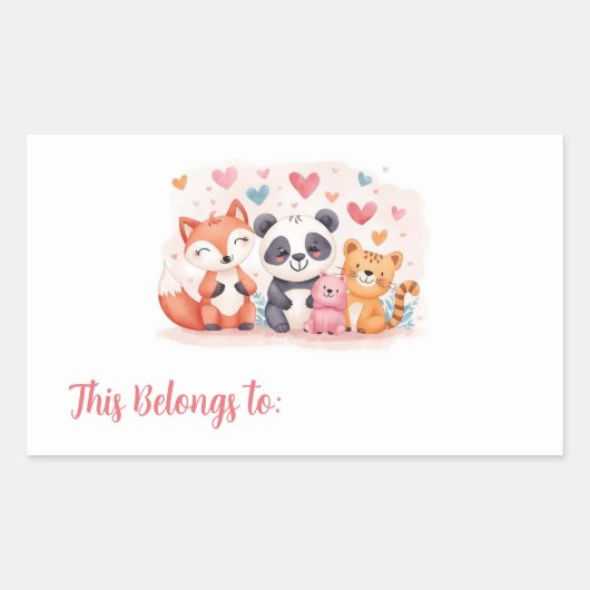 Kids Valentine Gift Labels | Cute Animal Stickers (Devant)