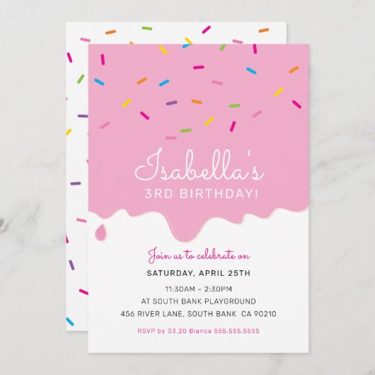 KIDS VERJAARDAG FEESTcake frosting druppels strooi Kaart (Voorkant / Achterkant)