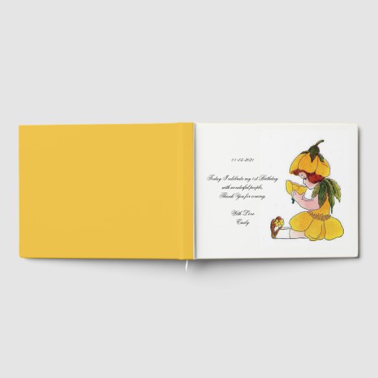 Kids Verjaardagsfeestje Buttercup Schattige Bloeme Gastenboek (Volledig)