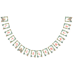 Kids Verjaardagsfeestje Oerwoud Safari Dieren voor Vlaggetjes