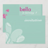 KIDS VERJAARDAGSFEESTJE UITNODIGEN fladderby vlind Kaart (Voorkant / Achterkant)