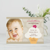 KIDS VERJAARDAGSFEESTJE UITNODIGEN schattige ijsje Kaart (Staand voorkant)