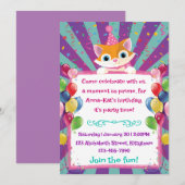 Kids verjaardagsfeestuitnodiging kaart (Voorkant / Achterkant)