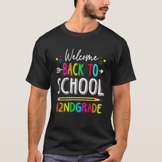 Kids Welcome Back To School Second Grade Vibes Stu T-shirt (Voorkant)