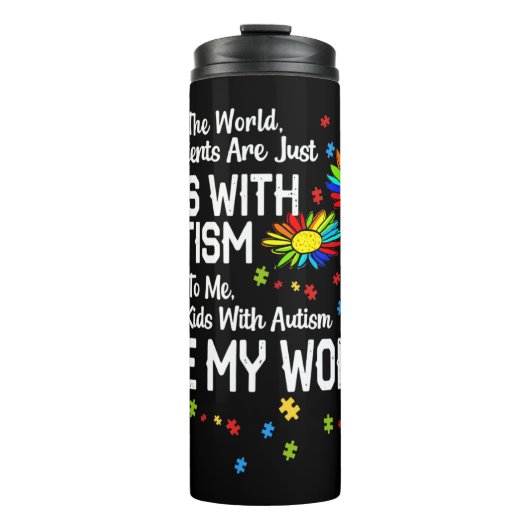 Kids With Autism Are My World BCBA RBT ABA Therapi Thermosbeker (Voorkant)