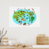 Kids’ World Map Poster (Cuisine)