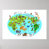 Kids’ World Map Poster (Devant)