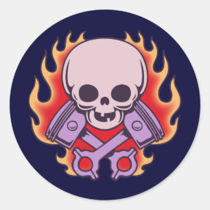 Kidskull & gekruiste zuigers ronde sticker