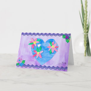 Kidskunst voor CHOC - Lente tijd hart Notitiekaartje