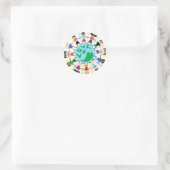KidsLoveGlobe Ronde Sticker (Tas)