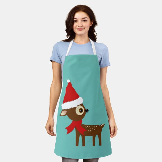 Kiekeboe Gevlekte Herten Kerst Kunst Schort (Gedragen)