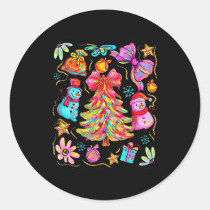 Kiekeboe Kerst Coquette Strik Kant Merry Bright Ke Ronde Sticker