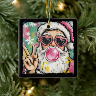 Kiekeboe Kerstman Glitter Coquette Kerst Meisjesac Keramisch Ornament