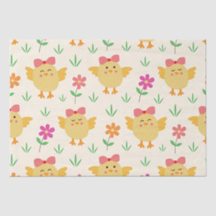 Kiekeboe Pasen Kuikens met Strikken en Bloemen Tissuepapier