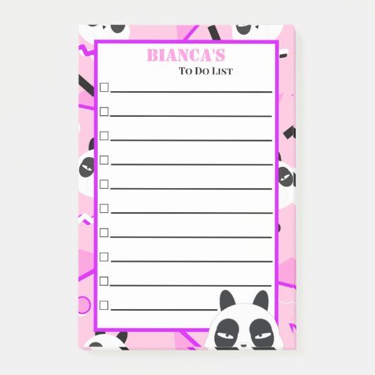 Kiekeboe Roze Panda Beer Post-it® Notes (Voorkant)