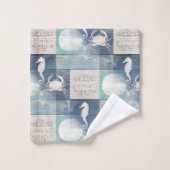 Kiekenset voor Happy Place Blue Aqua Zee Bad Handdoek (Wasdoekje)