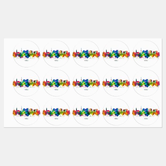 Kiel Germany Skyline Labels (Vel)