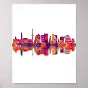 Kiel Germany Skyline Poster