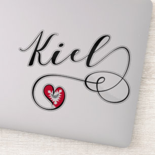 Kiel Heart Flag Sticker