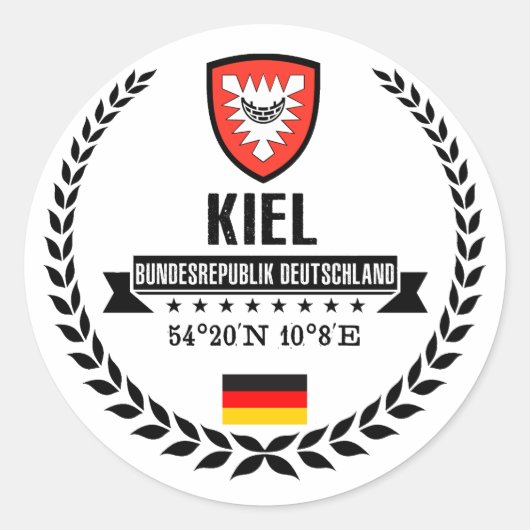 Kiel Ronde Sticker (Voorkant)