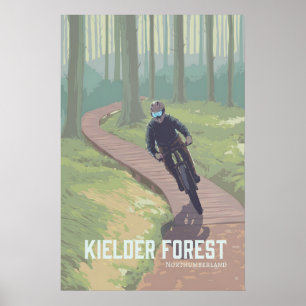 Kielder Forest Mountainbike Reclameposter Poster