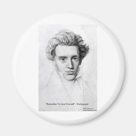 Kierkegaard "Houd van jezelf" Liefdescadeaus Etc Magneet (Voorkant)