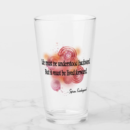 Kierkegaard quote glas (Voorkant)