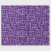 KIES aangepaste naam met sneeuwvlokken Cadeaupapier (Vlak)