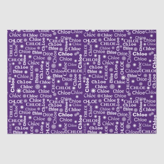 KIES aangepaste naam met sneeuwvlokken Tissuepapier (Voorkant)