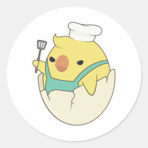 Kies als een koekje met Chef's pet en spatula Ronde Sticker