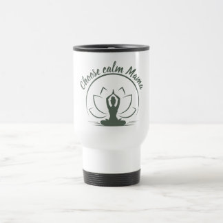 Kies Calm Mama Lotus Yoga Silhouet Ontwerp Reisbeker