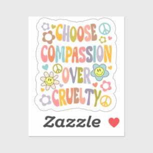 Kies Compassie over wreedheid, Retro Vegan Sticker