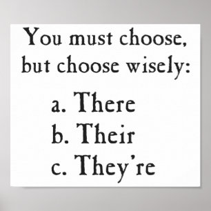 Kies daar Wisely voor hun Grammar Poster